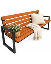 Ławka ogrodowa z metalowymi nogami w kolorze orzech 182 cm - Vepa w sklepie Edinos.pl