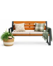 Ławka ogrodowa z metalowymi nogami w kolorze orzech 182 cm - Vepa w sklepie Edinos.pl