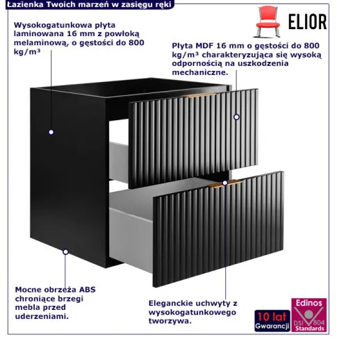 Czarna szafka 60 Onellia 3X