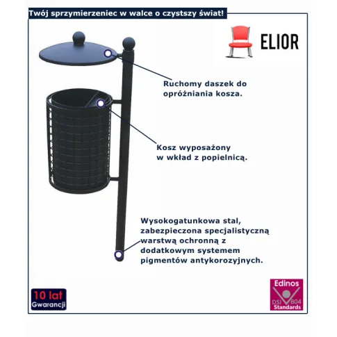 Kosz na śmieci do parku lub ogrodu Greenio