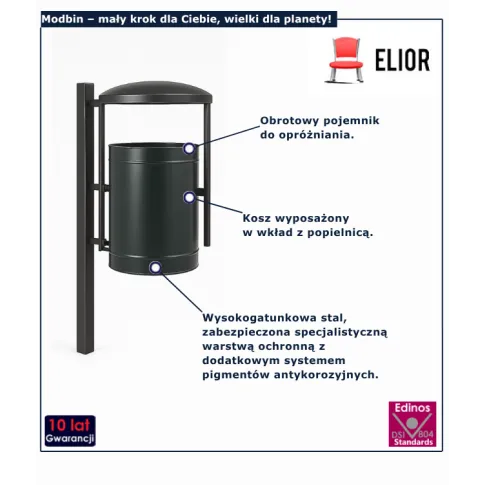 Kosz na śmieci do parku Modbin