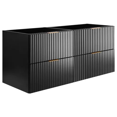 Czarna ryflowana szafka z szufladami 120 cm Onellia 4X