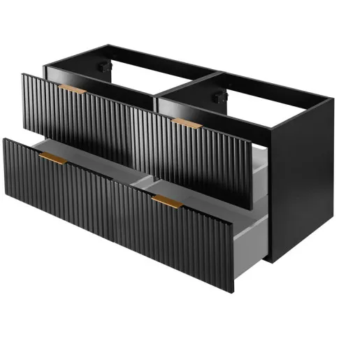 Czarna wisząca szafka 120 cm do łazienki Onellia 4X