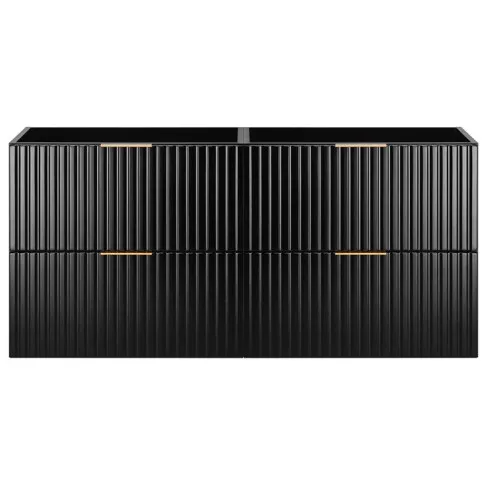 Podwójna czarna szafka łazienkowa wisząca Onellia 4X czarna