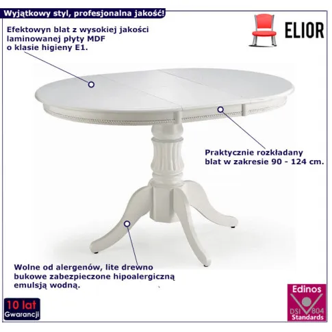 Stół biały do jadalni Pixer