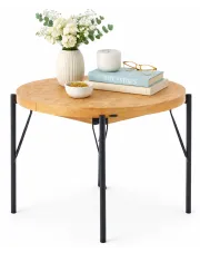 Nowoczesny stół rozkładany dąb naturalny + czarny - Piki w sklepie Edinos.pl