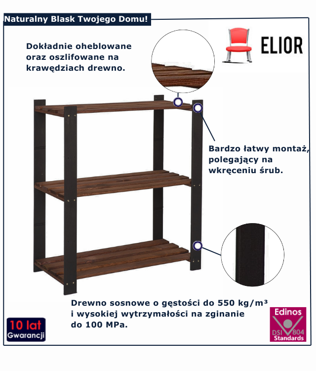 Regał drewniay Roots