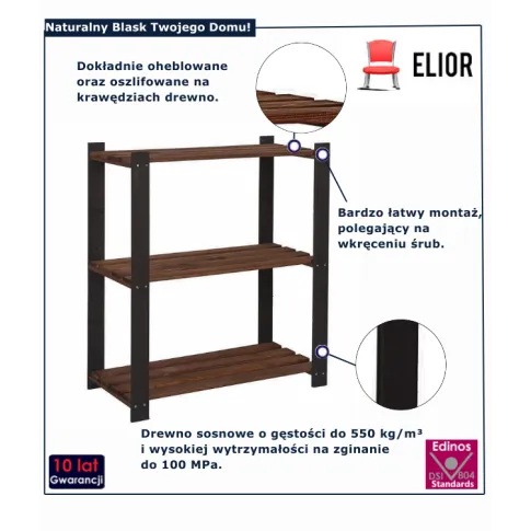 Regał brązowo czarny do spiżarni  Roots