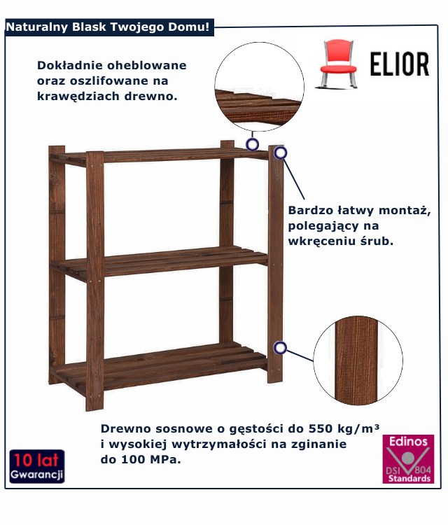 Regał drewniay Roots