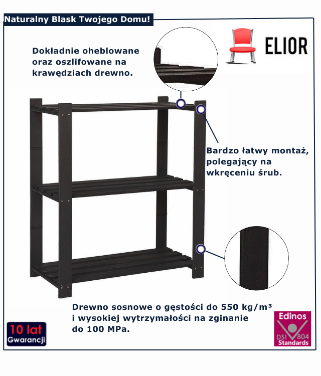 Regał drewniay Roots