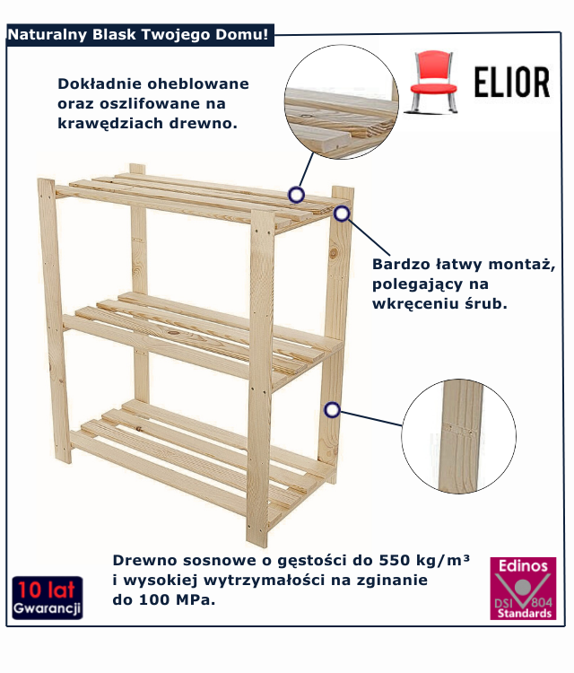 Regał drewniay Roots