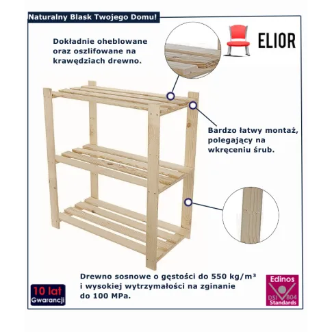 Regał naturalny do spiżarni Roots