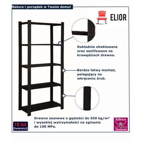  Regał czarny do spiżarnia Pino
