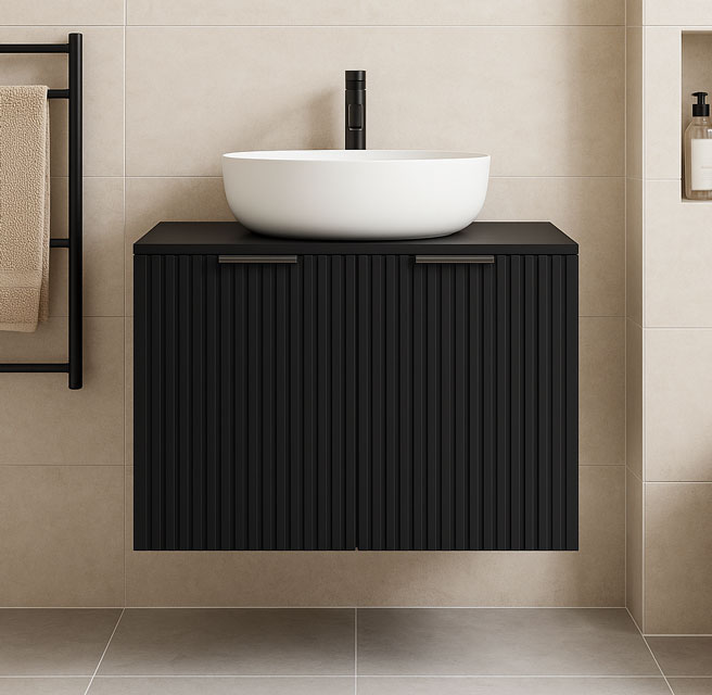Wizualizacja czarnejj szafki do łazienki 80 Onellia 10X