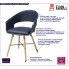 Fotografia Krzesło muszelka Parmo - niebieskie z kategorii Krzesła drewniane