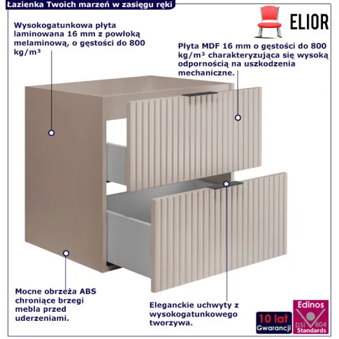 Kaszmirowa szafka do łazienki Onellia 3X