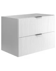 Biała szafka do łazienki z 2 szufladami 80 cm - Onellia 5X w sklepie Edinos.pl