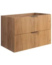 Ryflowana szafka do łazienki z 2 szufladami 80 cm dąb craft złoty - Onellia 5X w sklepie Edinos.pl