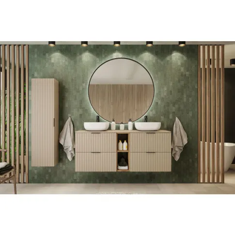 Aranżacja z wykorzystaniem półki łazienkowaej Onellia 6X dąb craft złoty