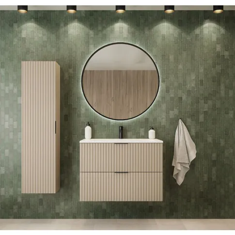 Wizualizacja łazienki ze słupkiem Onellia 7X kaszmir