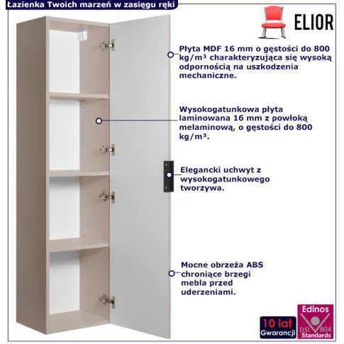 Ryflowany wiszący słupek łazienkowy Onellia 7X