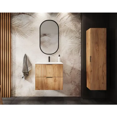 Łazienka ze słupkiem łazienkowym Onellia 7X dąb craft złoty