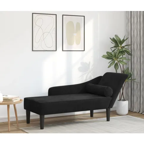 Zdjęcie czarny welurowy szezlong Mavis | Edinos.pl