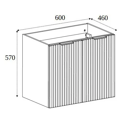 wymiary ryflowanej szafki pod umywalke onellia 9x