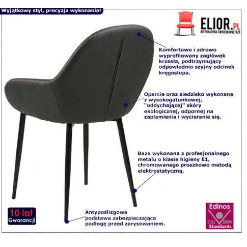 Fotografia Krzesło Evia 2X - szare z kategorii Fotele wypoczynkowe