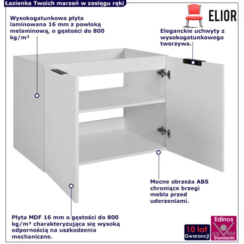 Biała dwudrzwiowa szafka łazienkowa Onellia 10X