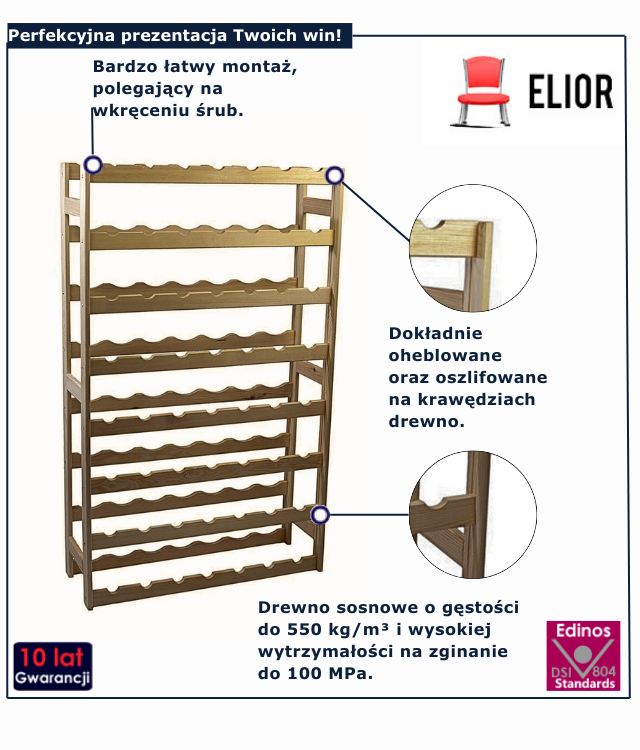 Regał drewniany Bottle 7X