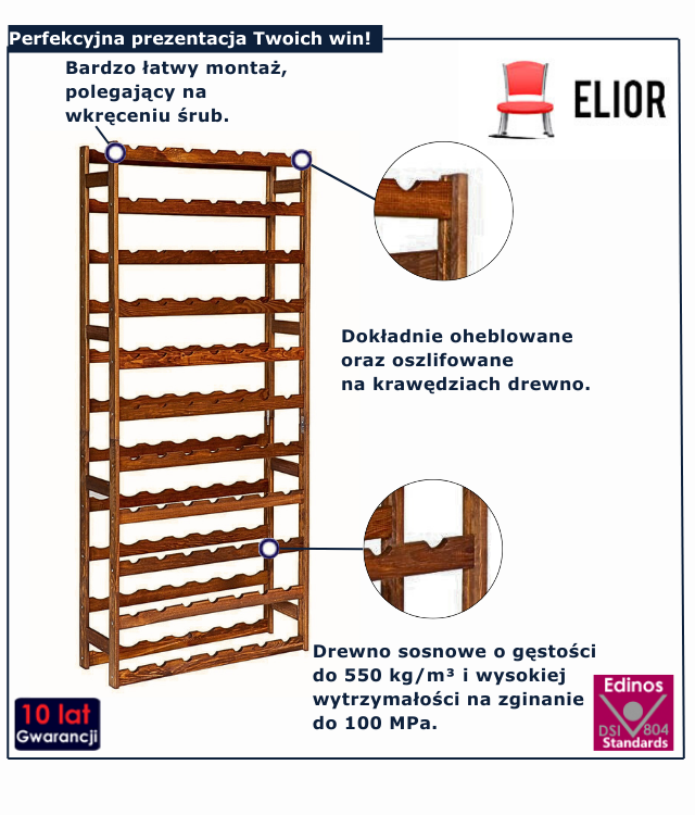 Regał drewniany Bottle 8X