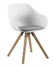 Skandynawskie krzesło Sophie - białe + naturalne w sklepie Edinos.pl