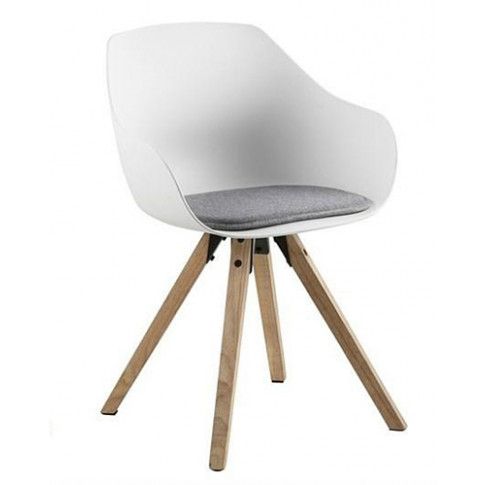 Zdjęcie produktu Skandynawskie krzesło Sophie - białe + naturalne.