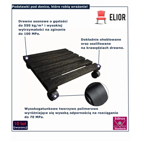  Podstawka czarna pod donicę Blomi 4X