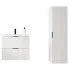 Biały komplet 2 szafek łazienkowych z blatem Onellia 13X
