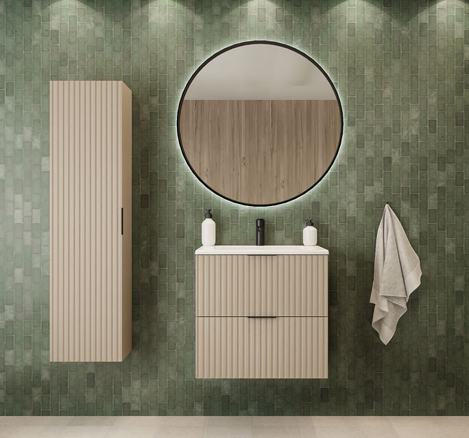 Zestaw wiszących kaszmirowych szafek łazienkowych Onellia 13X