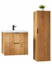 Komplet 2 szafek łazienkowych dąb craft złoty - Onellia 13X w sklepie Edinos.pl