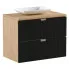 Zdjęcie produktu Szafka pod umywalkę z 2 szufladami czarny + orzech - Enda 4X.