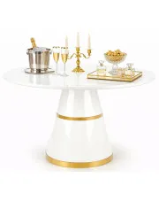 Biały nowoczesny stół okrągły - Vogue w sklepie Edinos.pl