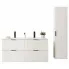 Biały komplet łazienkowy z podwójną szafką pod umywalkę - Onellia 15X