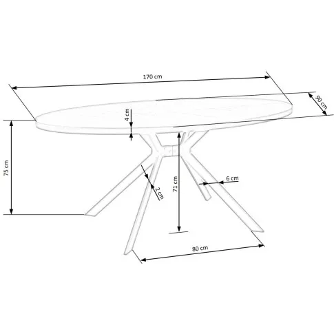 Wymiary stołu owalnego Glif