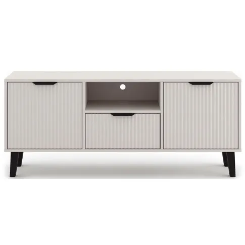 Ryflowany stolik komoda pod tv Leoniz 7X kaszmir