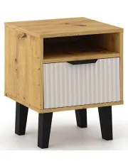 Szafka nocna na nóżkach dąb artisan + kaszmir - Leoniz 3X w sklepie Edinos.pl