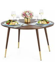 Nowoczesny okrągły stół orzech - Folkier w sklepie Edinos.pl