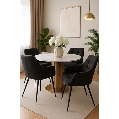 Wizualizacja wnętrza z czarnymi krzesłami Dorren