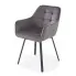 Popielate pikowane krzesło tapicerowane - Dorren 