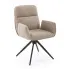 Beżowe nowoczesne krzesło z obrotowym siedziskiem - Viero