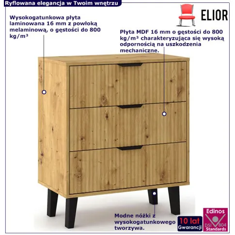 Komoda na nóżkach Leoniz 4X dąb artisan
