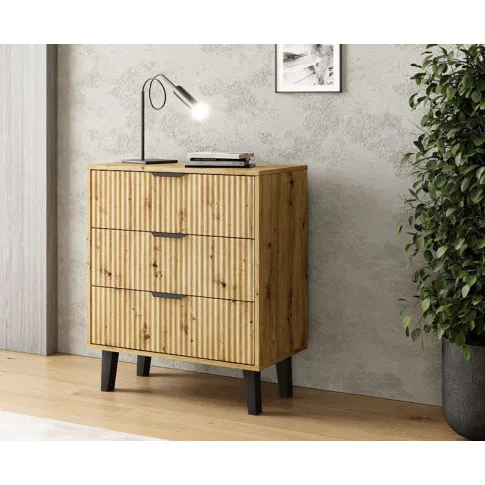 Wnętrze z komodą Leoniz 4X dąb artisan